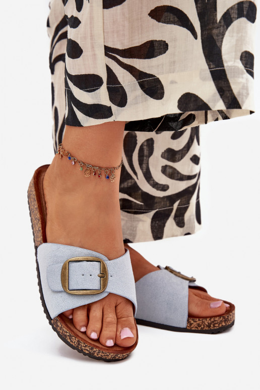 zapatillas de mujer con hebillas con una plataforma color azul Zavira zapatillas de mujer con hebillas con una plataforma color azul Zavira