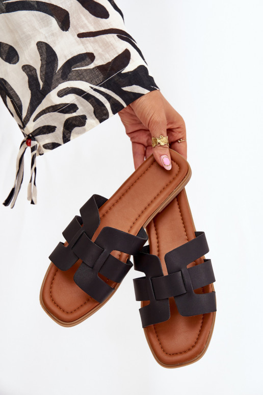 zapatillas de mujer con tacones anchos de color negro Mirona zapatillas de mujer con tacones anchos de color negro Mirona