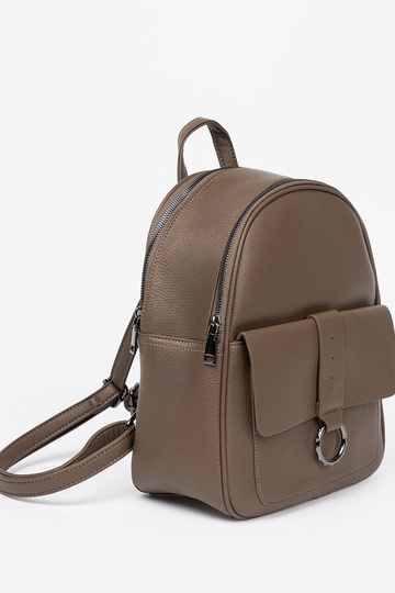 Oscurobeige mochila señoras de cuero ecológico