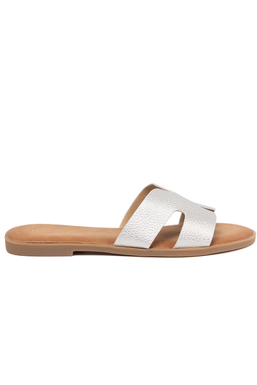 color plata Zapatillas mujer z Aycięciami 2