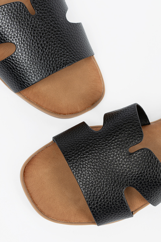 de color negro Zapatillas mujer de cuero ecológico de color negro Zapatillas mujer de cuero ecológico