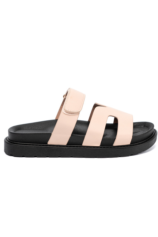 beige Zapatillas con correas velcro