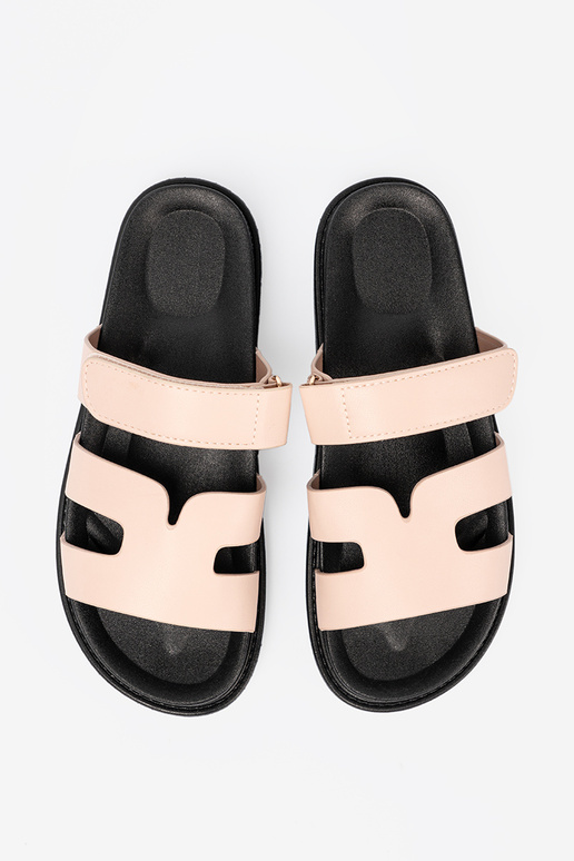 beige Zapatillas con correas velcro