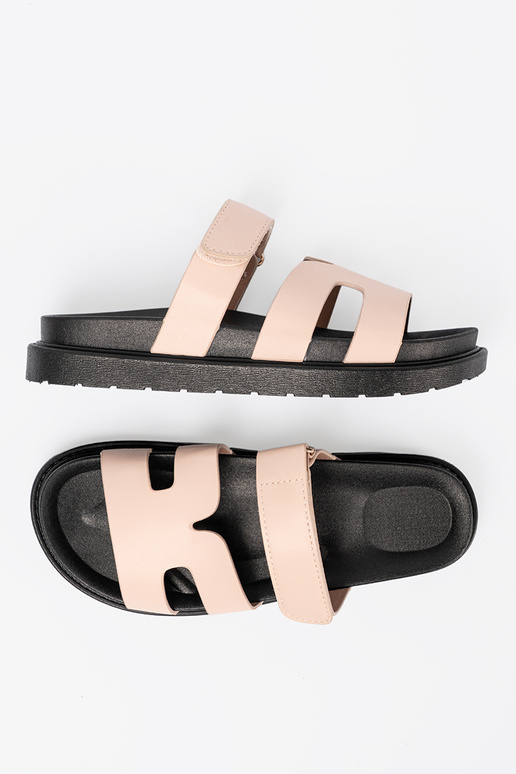 beige Zapatillas con correas velcro