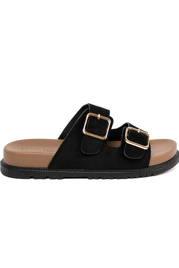 de color negro Zapatillas mujer ze doradomi klamrami 2