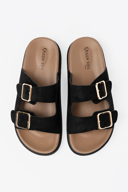 de color negro Zapatillas mujer ze doradomi klamrami