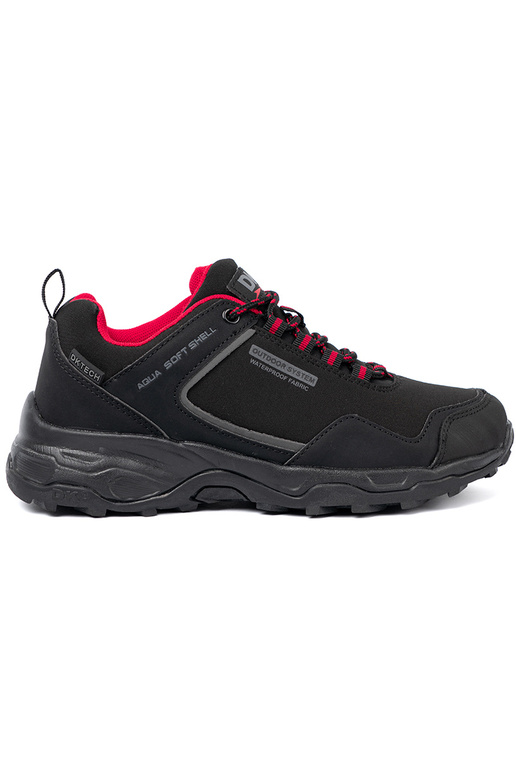 Botas de trekking negras impermeables DK con detalles rojos