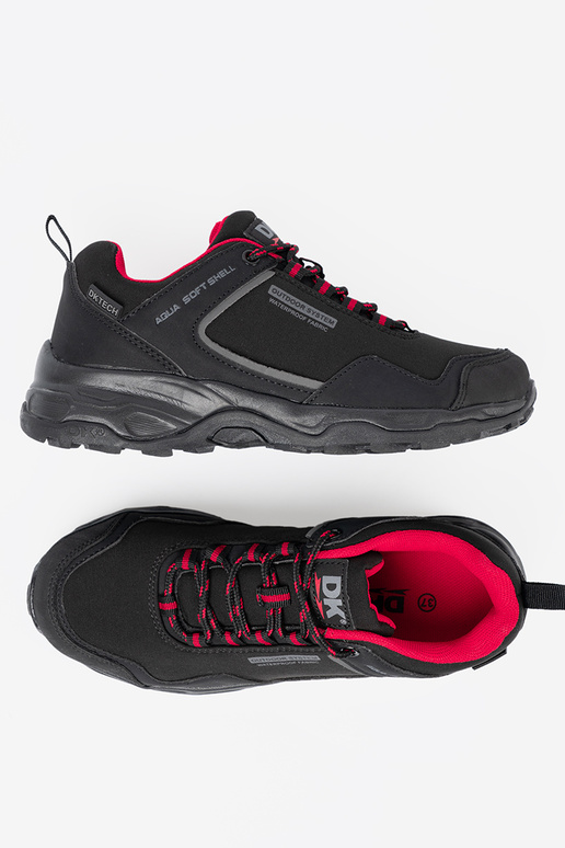 Botas de trekking negras impermeables DK con detalles rojos