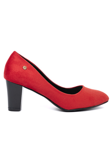 color rojo de gamuza tacones altos en tacones altos 2
