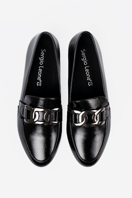 con efecto barniz mocasines con hebilla decorativa Sergio Leone con efecto barniz mocasines con hebilla decorativa Sergio Leone