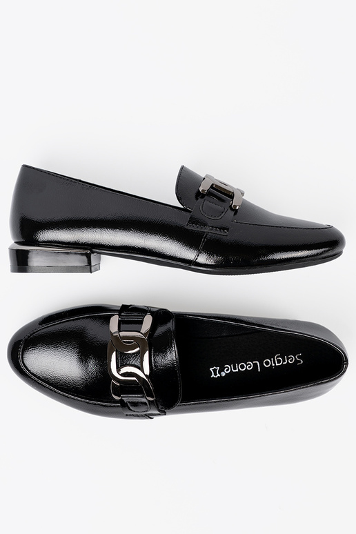 con efecto barniz mocasines con hebilla decorativa Sergio Leone con efecto barniz mocasines con hebilla decorativa Sergio Leone