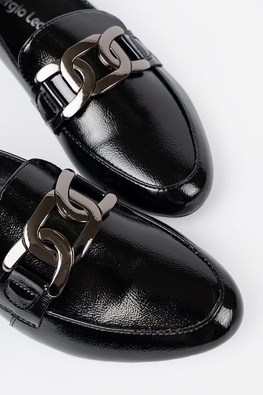 con efecto barniz mocasines con hebilla decorativa Sergio Leone con efecto barniz mocasines con hebilla decorativa Sergio Leone