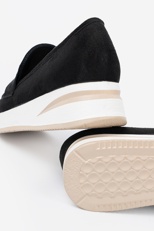 de color negro Mocasines con plataforma de gamuza