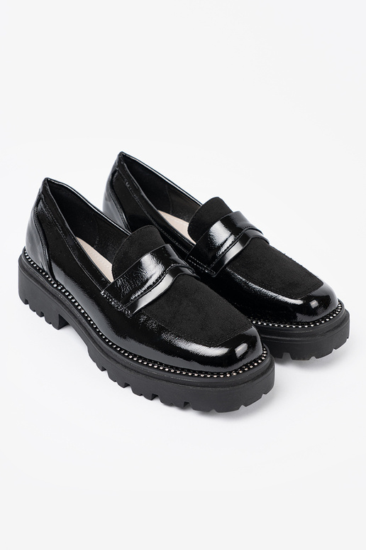 con efecto barniz mocasines con remaches