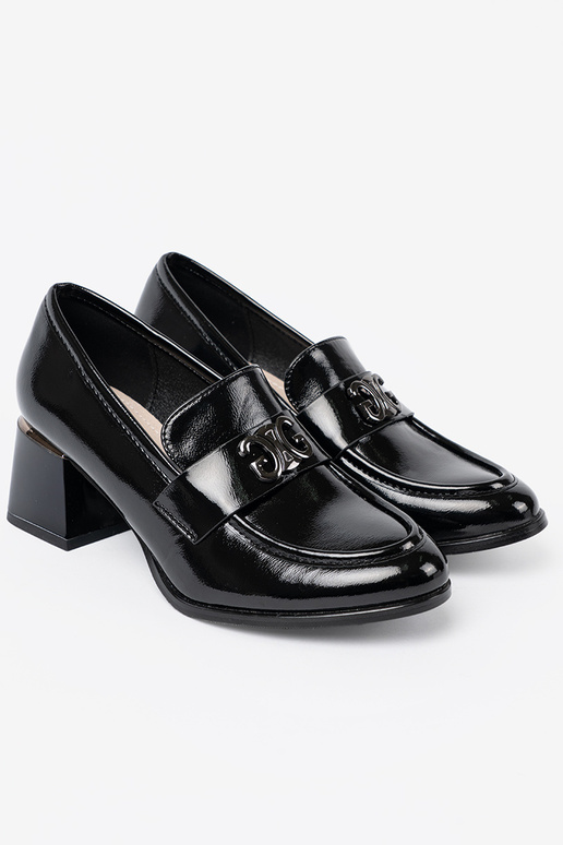 con efecto barniz medio zapatos ze platam zdobieniem