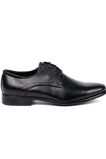 Estilo elegante medio zapatos hombres A un clásicoj czerni i połysku 2