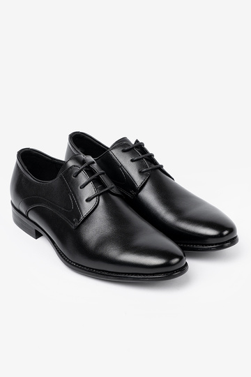 Estilo elegante medio zapatos hombres A un clásicoj czerni i połysku