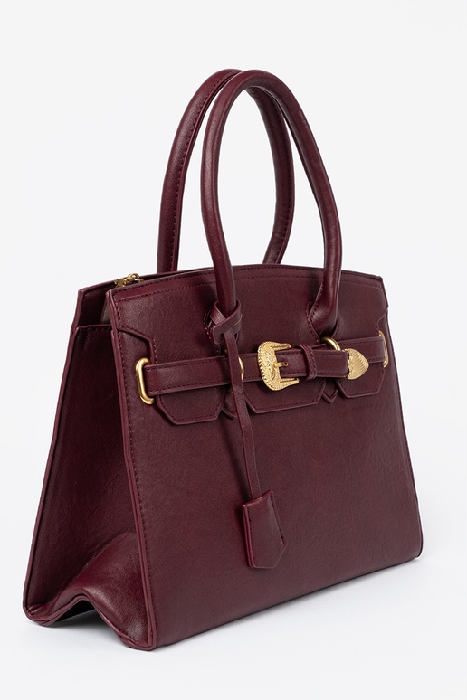 borgoña bolso con hebilla decorativa A doradom kolorze borgoña bolso con hebilla decorativa A doradom kolorze