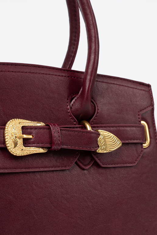 borgoña bolso con hebilla decorativa A doradom kolorze borgoña bolso con hebilla decorativa A doradom kolorze