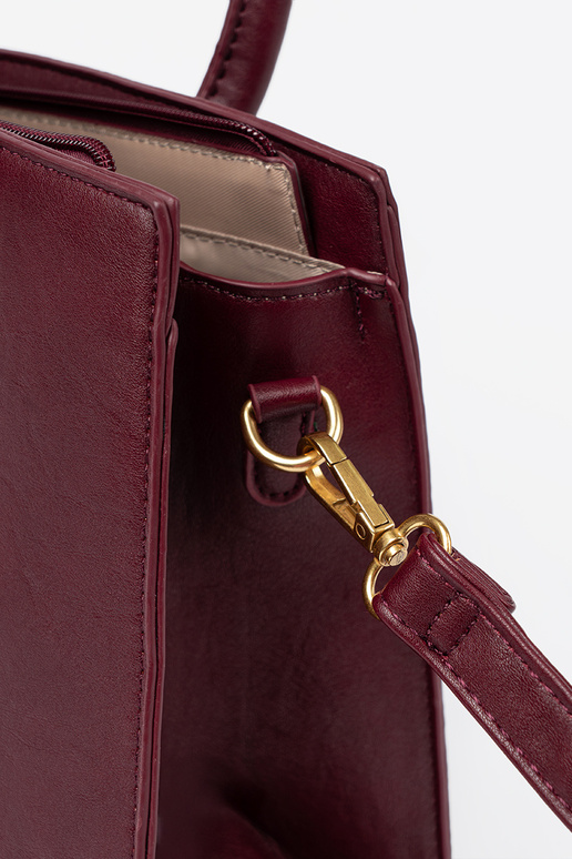 borgoña bolso con hebilla decorativa A doradom kolorze borgoña bolso con hebilla decorativa A doradom kolorze