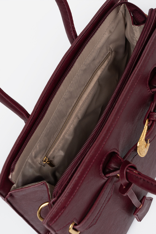 borgoña bolso con hebilla decorativa A doradom kolorze borgoña bolso con hebilla decorativa A doradom kolorze