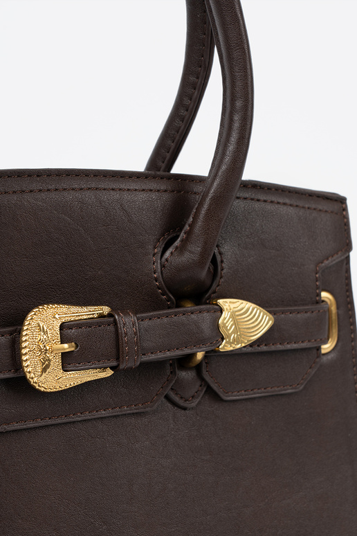 Tiene querron oscuro bolso con hebilla decorativa A doradom kolorze Tiene querron oscuro bolso con hebilla decorativa A doradom kolorze