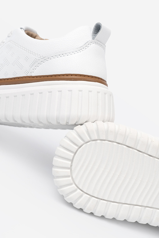 el color blanco Zapatillas modelo zapatos. piel platformie Sergio Leone