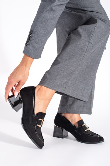 de gamuza mujer medio zapatos en un poste grueso 2