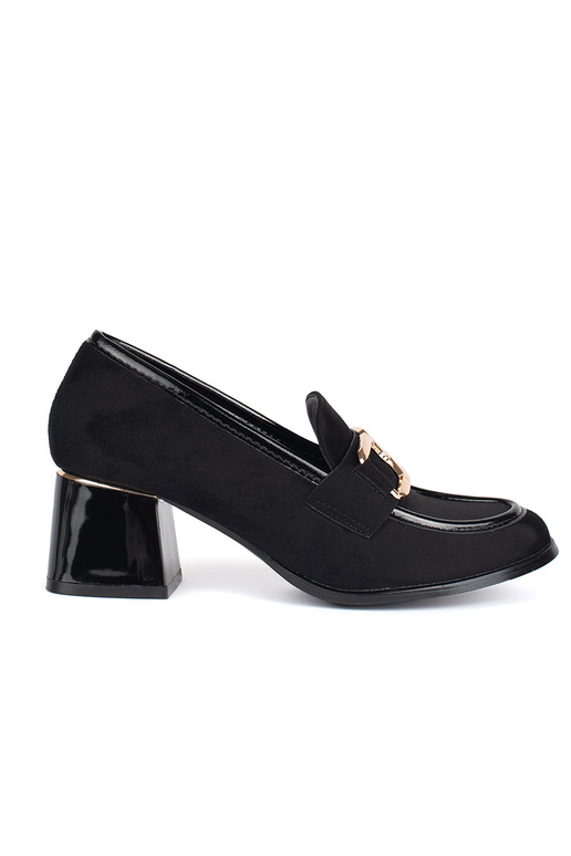 de gamuza mujer medio zapatos en un poste grueso