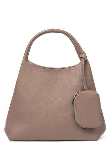 Elegante oscurobeige bolso z kosmetyczką A środku 2