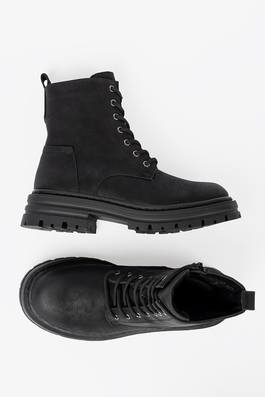 de color negro Zapatos de mujere z cordonesm i bieżnikiem Sergio Leone