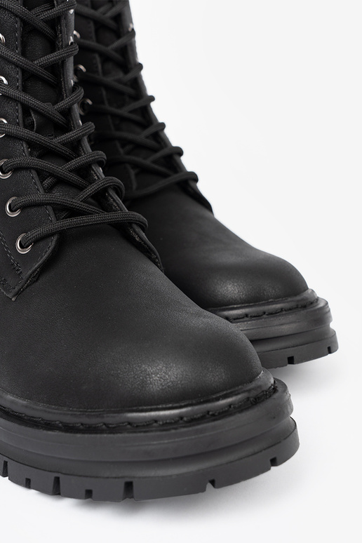 de color negro Zapatos de mujere z cordonesm i bieżnikiem Sergio Leone