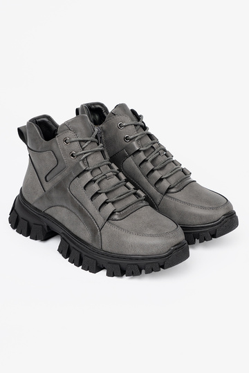 color gris atado para arriba Botas z grubą podeszAą Sergio Leone