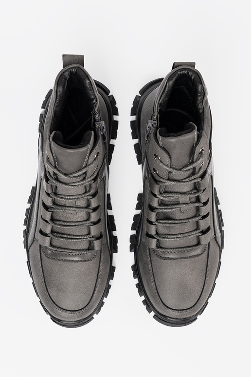 color gris atado para arriba Botas z grubą podeszAą Sergio Leone