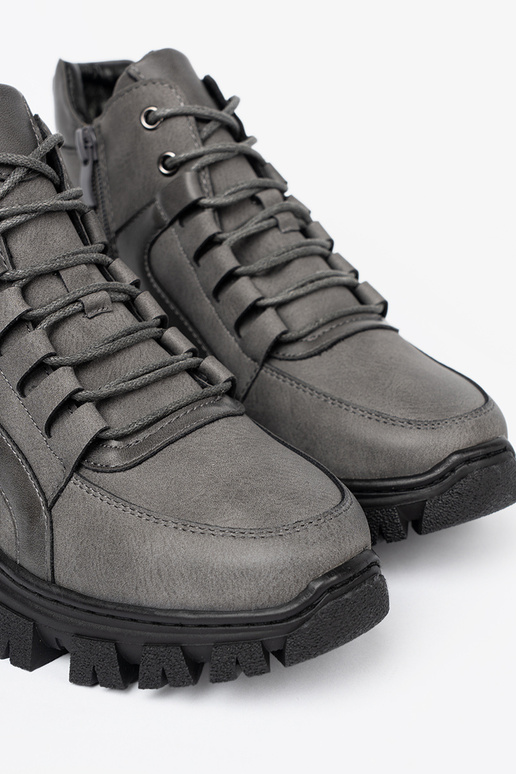 color gris atado para arriba Botas z grubą podeszAą Sergio Leone