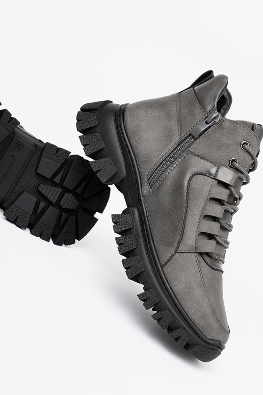 color gris atado para arriba Botas z grubą podeszAą Sergio Leone
