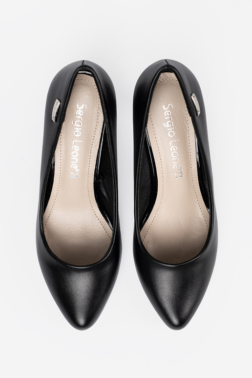 Elegante tacones altos en tacones altos A kolorze de color negrom Sergio Leone