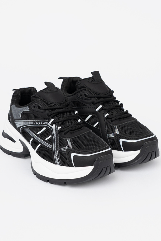 de color negro Zapatillas modelo zapatos. z przeAieAną choleAką i masyAną białą podeszAą