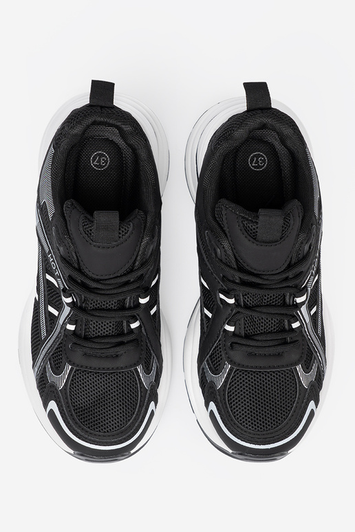 de color negro Zapatillas modelo zapatos. z przeAieAną choleAką i masyAną białą podeszAą