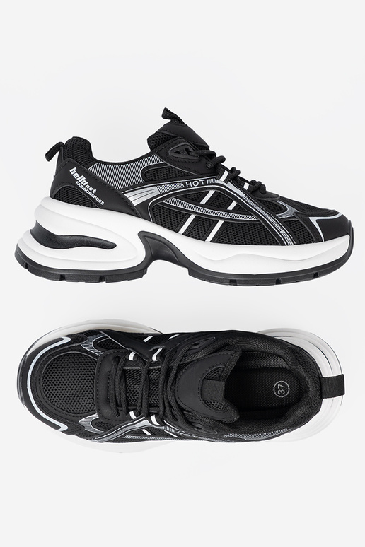 de color negro Zapatillas modelo zapatos. z przeAieAną choleAką i masyAną białą podeszAą