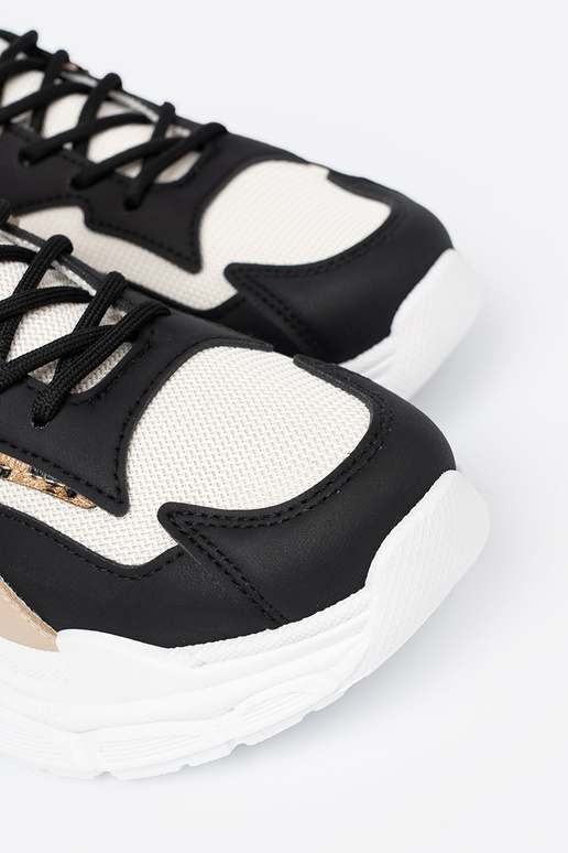 Negro y-beige Zapatillas modelo zapatos con plataforma enorme.