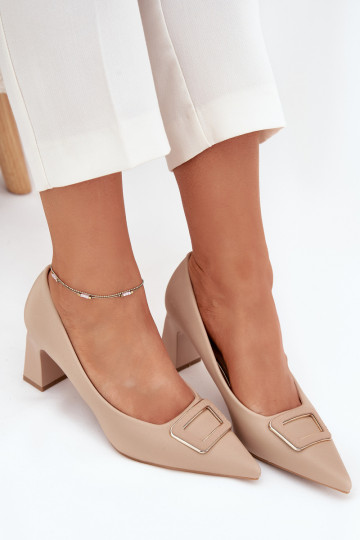 Zapatos con tacones para decorar con hebillas Nude Seriva