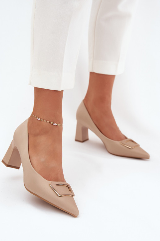 Zapatos con tacones para decorar con hebillas Nude Seriva
