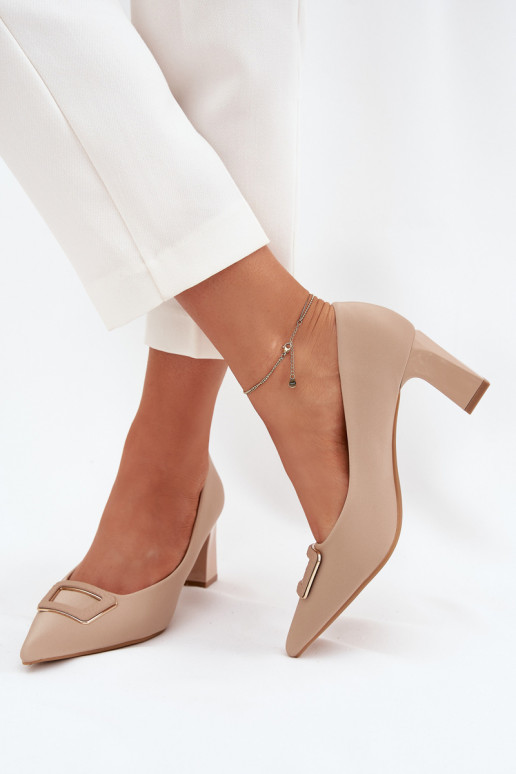 Zapatos con tacones para decorar con hebillas Nude Seriva