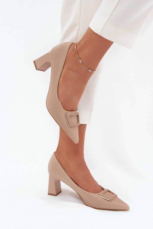 Zapatos con tacones para decorar con hebillas Nude Seriva