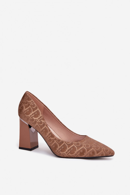 Zapatos de tacón alto Con decoraciones Tłoczeniem Vinceza 62254 color marrón Zapatos de tacón alto Con decoraciones Tłoczeniem Vinceza 62254 color marrón