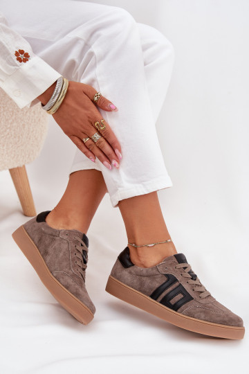 de gamuza Zapatillas modelo zapatos. Femenino Vinceza 79557 beige