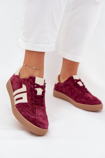 Zapatos deportivos de gamuza para mujeres "Vinceza 79557" color burdeos