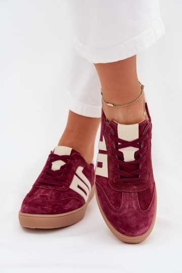 Zapatos deportivos de gamuza para mujeres "Vinceza 79557" color burdeos 2