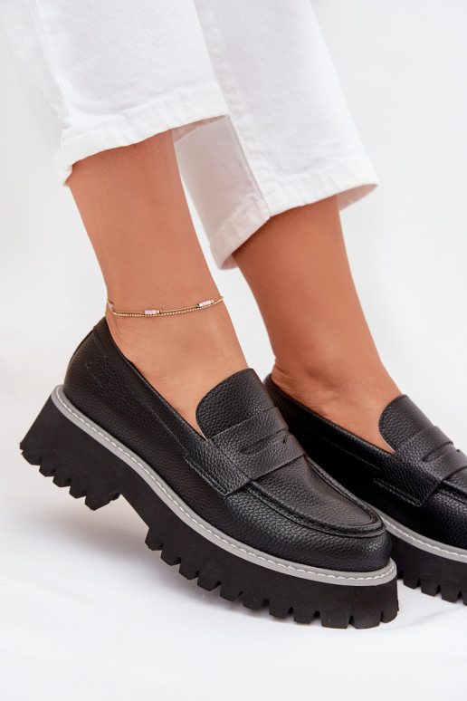 Mocasines de plataforma de mujer Y tacones planos Big Star NN274049 de color negro